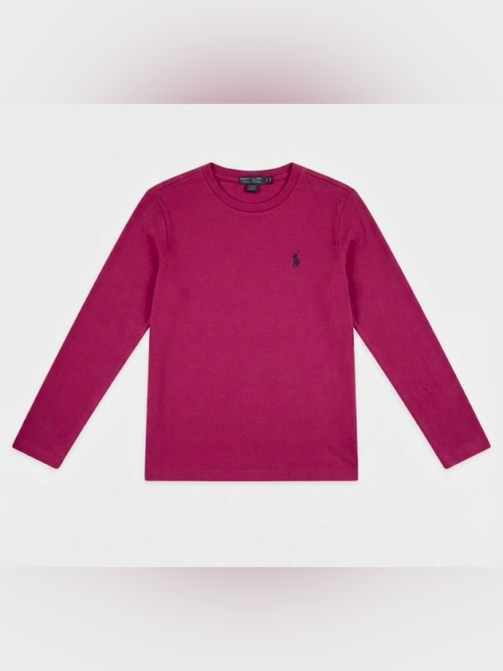Ralph Lauren Sport Magenta/Fuchsia Long Sleeve Cotton Logo Top Large - Picture 2 of 4